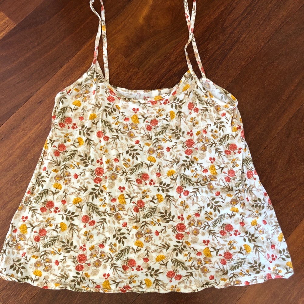 Autumn colored floral tank top